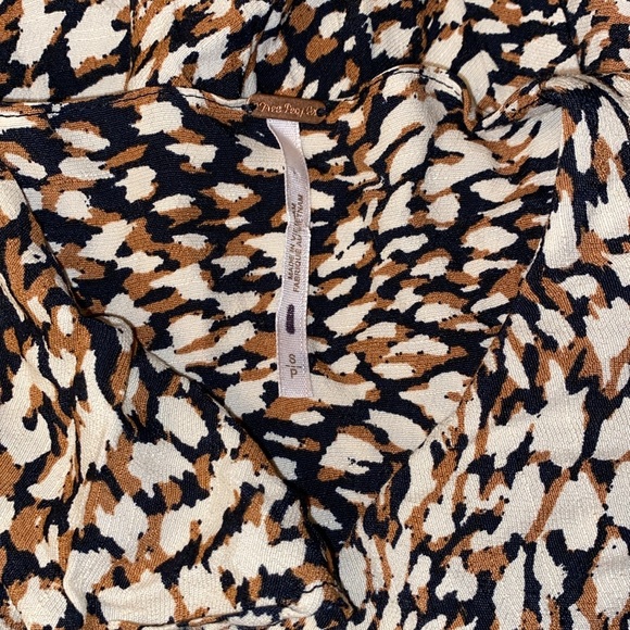 Free People Abstract Dot Flutter Sleeve Tiered Ruffle Wrap Mini Dress - Picture 10 of 14